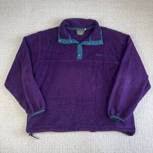 VTG Cabelas Sweater Mens Large Retro Purple Fleece Snap (Synchilla style) Read